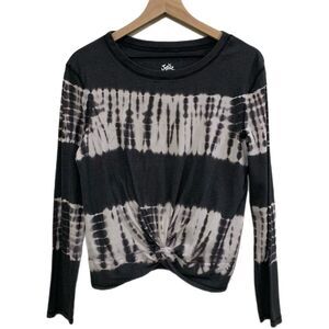 JUSTICE Thermal Knotted Front Crop Women’s Gray & White 14/16